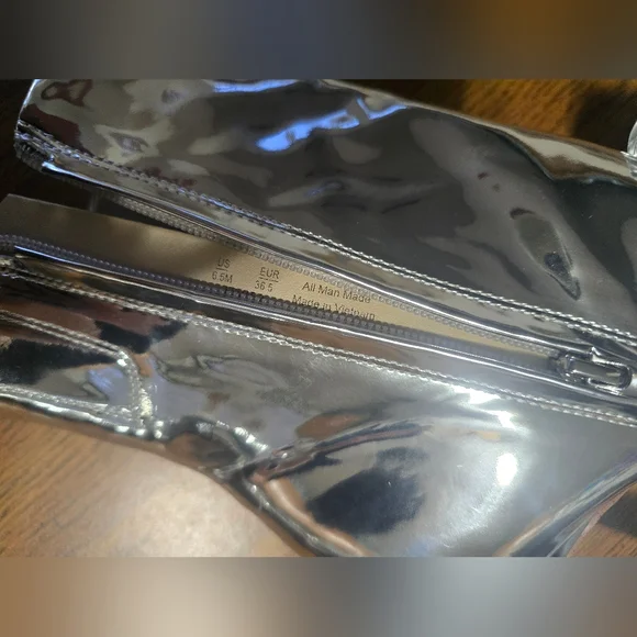 NEW Sam Edelman Esmae Stiletto Ankle Booties Silver Pointed Toes Size 6.5 - Picture 8 of 15